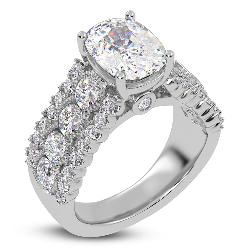 Main Image 2 of Elongated Cushion-Cut Created By Jared Studio Lab-Created Diamond Engagement Ring 3-3/4 ct tw 14K White Gold