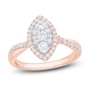 Thumbnail Image 0 of Brilliant Moments Multi-Diamond Marquise Halo Engagement Ring 3/4 ct tw 14K Rose Gold