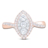 Thumbnail Image 2 of Brilliant Moments Multi-Diamond Marquise Halo Engagement Ring 3/4 ct tw 14K Rose Gold