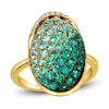 Thumbnail Image 1 of Le Vian Emerald Ombré & Diamond Accent Oval Ring 14K Honey Gold