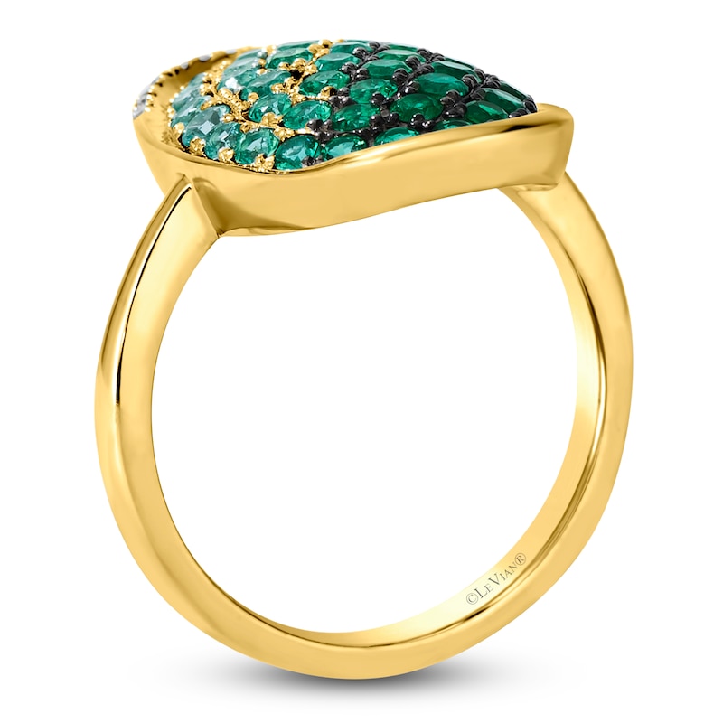 Main Image 2 of Le Vian Emerald Ombré & Diamond Accent Oval Ring 14K Honey Gold