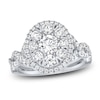 Thumbnail Image 1 of Brilliant Moments Round-Cut Multi-Diamond Oval Halo Engagement Ring 1-5/8 ct tw 18K White Gold