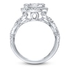 Thumbnail Image 2 of Brilliant Moments Round-Cut Multi-Diamond Oval Halo Engagement Ring 1-5/8 ct tw 18K White Gold