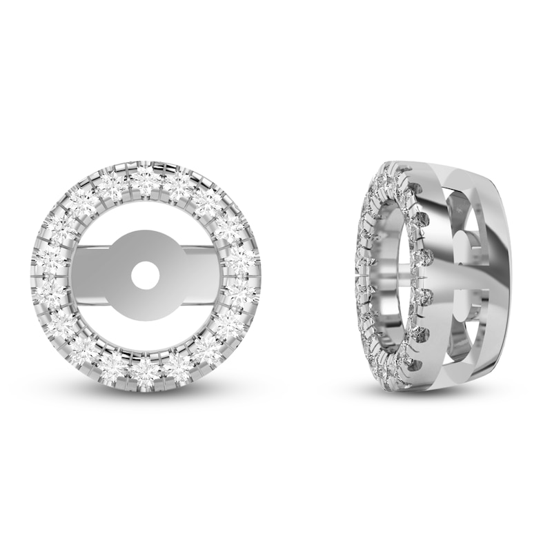 Main Image 4 of Lab-Created Diamond Earring Jackets 1/8 ct tw 10K White Gold