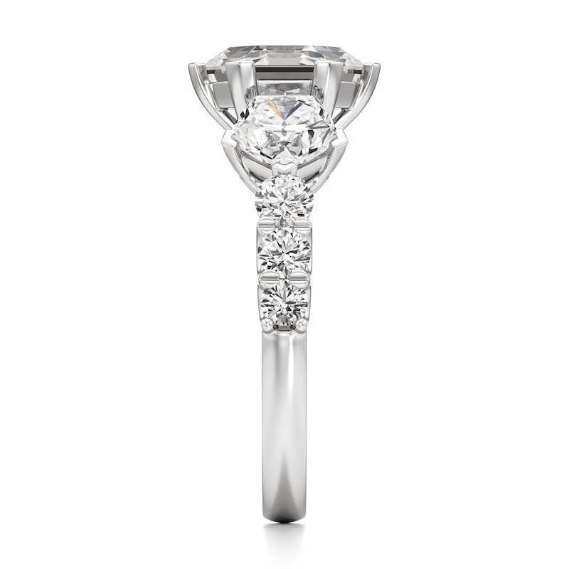Main Image 3 of J'Lure Hexagon Step-Cut Lab-Grown Diamond Engagement Ring 3-1/2 ct tw 18K White Gold