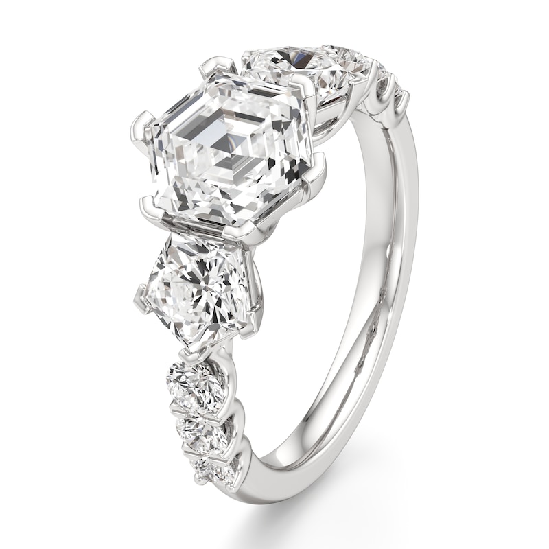 Main Image 4 of J'Lure Hexagon Step-Cut Lab-Grown Diamond Engagement Ring 3-1/2 ct tw 18K White Gold
