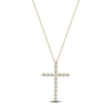 Thumbnail Image 1 of Lab-Created Diamond Cross Necklace 1 ct tw 14K Yellow Gold 18&quot;