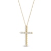 Thumbnail Image 2 of Lab-Created Diamond Cross Necklace 1 ct tw 14K Yellow Gold 18&quot;