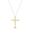 Thumbnail Image 3 of Lab-Created Diamond Cross Necklace 1 ct tw 14K Yellow Gold 18&quot;