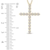 Thumbnail Image 4 of Lab-Created Diamond Cross Necklace 1 ct tw 14K Yellow Gold 18&quot;