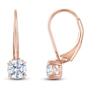 Thumbnail Image 1 of Round-Cut Lab-Created Diamond Solitaire Drop Earrings 1 ct tw 14K Rose Gold (SI2/F)