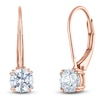 Thumbnail Image 2 of Round-Cut Lab-Created Diamond Solitaire Drop Earrings 1 ct tw 14K Rose Gold (SI2/F)