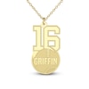 Thumbnail Image 1 of Engravable Sports Number Necklace 24K Yellow Gold-Plated Sterling Silver 18&quot;