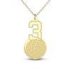 Thumbnail Image 7 of Engravable Sports Number Necklace 24K Yellow Gold-Plated Sterling Silver 18&quot;