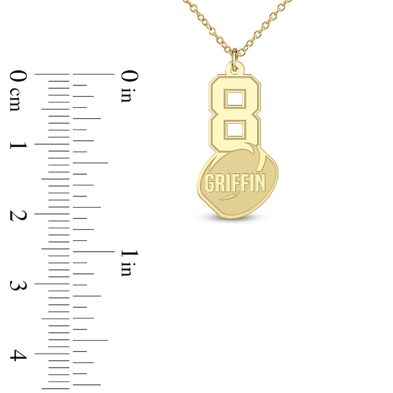 Main Image 9 of Engravable Sports Number Necklace 24K Yellow Gold-Plated Sterling Silver 18&quot;