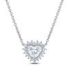 Thumbnail Image 1 of Heart-Shaped Lab-Created Diamond Halo Necklace 5/8 ct tw 14K White Gold 18&quot;