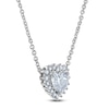 Thumbnail Image 2 of Heart-Shaped Lab-Created Diamond Halo Necklace 5/8 ct tw 14K White Gold 18&quot;