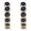 Thumbnail Image 4 of Natural Blue Sapphire Bezel-Set Hoop Earrings 14K Yellow Gold