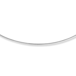 Adjustable Solid Box Chain 14K White Gold 16&quot;-20&quot; Length 1mm