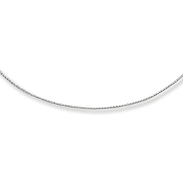 Adjustable Solid Wheat Chain 14K White Gold 16&quot;-20&quot; Length 1.25mm