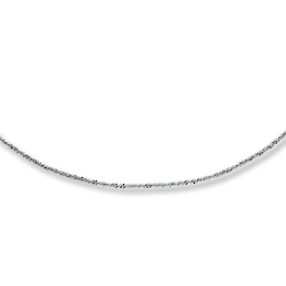 Adjustable Solid Necklace 14K White Gold 16&quot;-20&quot; Length 1.65mm