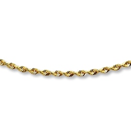 Solid Rope Chain Necklace 14K Yellow Gold 18&quot; Length 1.5mm