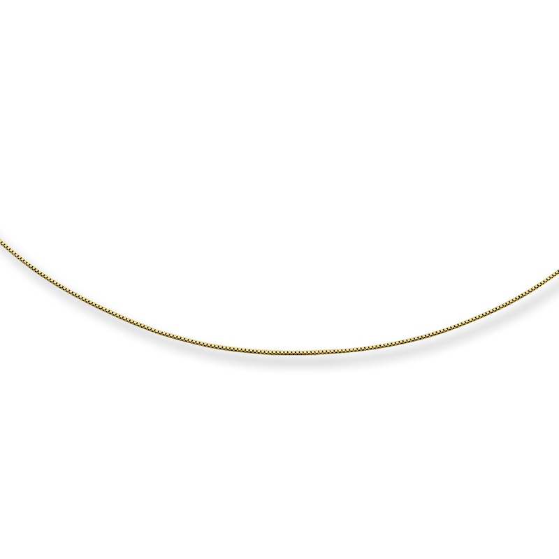 Solid Box Chain 14K Gold 18" Length 0.8mm