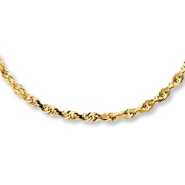 Solid Rope Necklace 10K Yellow Gold 20&quot; Length 3mm