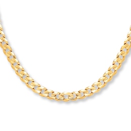 Solid Curb Chain  Necklace 10K Yellow Gold 22&quot; Length 8.5mm