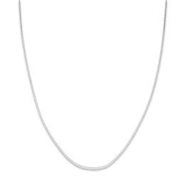 Solid Box Chain 14K White Gold 22&quot; Length 0.75mm