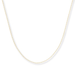 Solid Box Chain 14K Yellow Gold 22&quot; Length 1mm