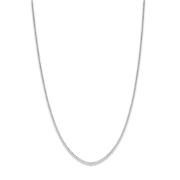 Solid Box Chain 14K White Gold 20&quot; Length 0.5mm
