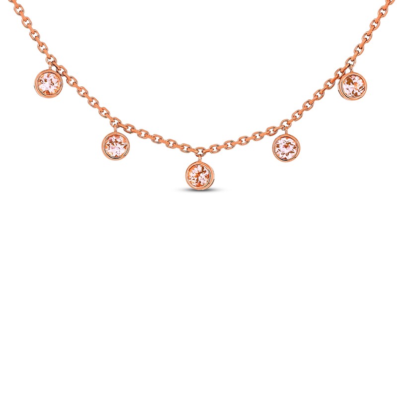 Natural Morganite Necklace 14K Rose Gold