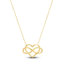 Heart Infinity Necklace 14K Yellow Gold 16&quot;