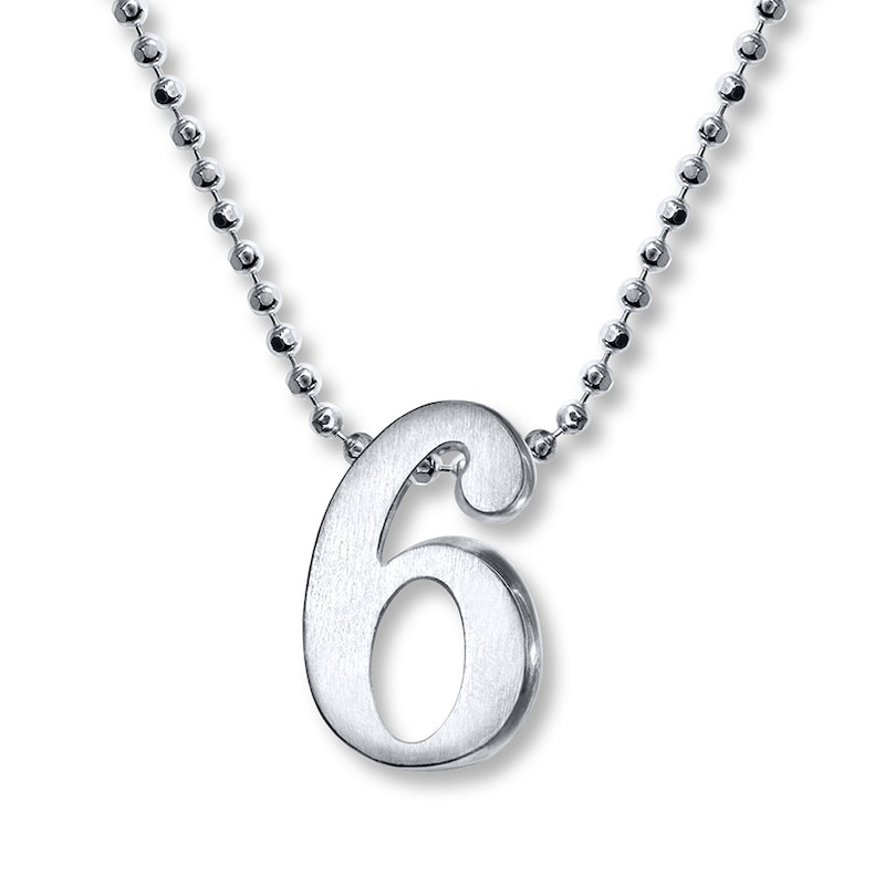 Main Image 1 of Alex Woo Necklace Number 6 Sterling Silver