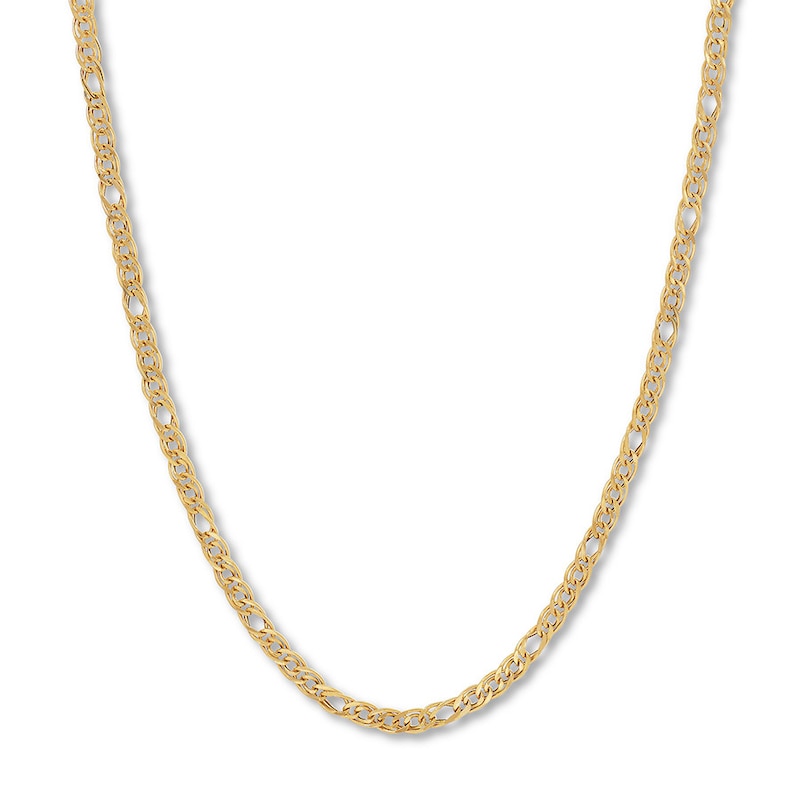 Main Image 1 of Interlock Chain Necklace 14K Yellow Gold 18&quot; Length