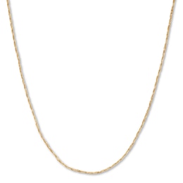 Solid Tornado Chain Necklace 14K Yellow Gold 24&quot; Length 1mm