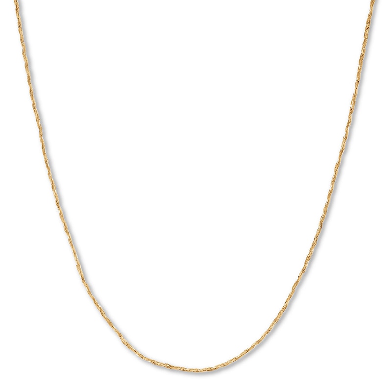 Main Image 1 of Solid Tornado Chain Necklace 14K Yellow Gold 24&quot; Length 1mm