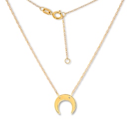 Moon Necklace 14K Yellow Gold 16&quot; Adjustable