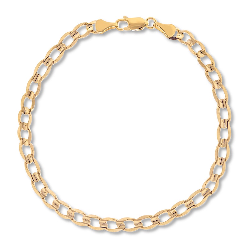 Men's Curb Chain Necklace 10K Yellow Gold 22" Length