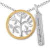Thumbnail Image 0 of "Family is Everything" Tree & Bar Necklace 10K Two-Tone Gold