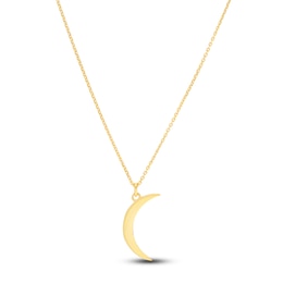 Crescent Moon Necklace 14K Yellow Gold 16-18&quot; Adjustable