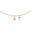 Thumbnail Image 1 of Virgin Mary & Cross Choker Necklace 14K Yellow Gold 16&quot; Adj.