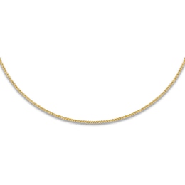 Solid Choker Necklace 14K Yellow Gold 16&quot; Adjustable 2mm