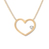 Thumbnail Image 1 of Diamond Heart Necklace 14K Yellow Gold 16&quot; Adjustable