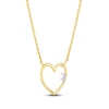 Thumbnail Image 2 of Diamond Heart Necklace 14K Yellow Gold 16&quot; Adjustable