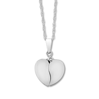 Heart & Key Necklace Sterling Silver