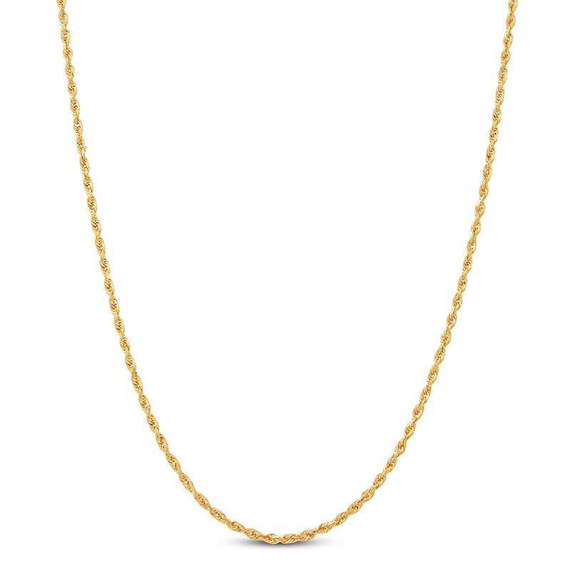 Main Image 1 of Solid Glitter Rope Chain Necklace 14K Yellow Gold 22&quot; 2.5mm