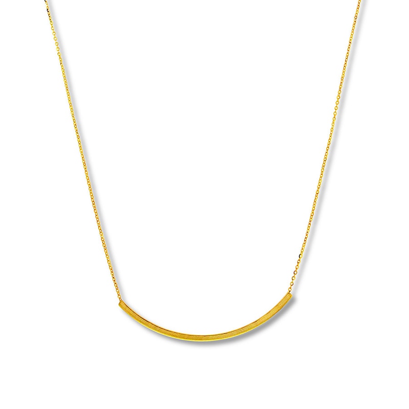 Curved Bar Necklace 10K Yellow Gold 18"