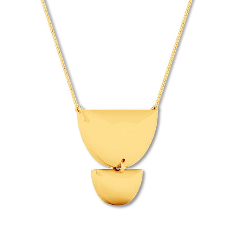 Half Circle Necklace 10K Yellow Gold 18"